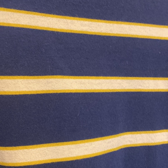 J. Crew Cotton tshirt in stripe size XXL color Blue with Yellow and White - Picture 2 of 5